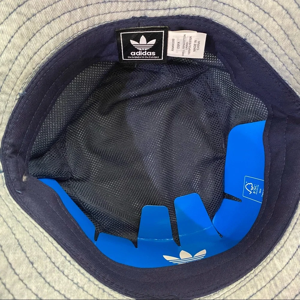 Adidas Unisex Originals Denim Bucket Hat OSFA Washed Denim Blue